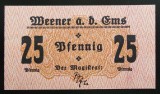 Cumpara ieftin Bancnota istorica 25 PFENNIG - GERMANIA (IMPERIUL GERMAN), anul 1920 * cod 6 A = NOTGELD