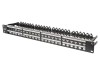 Patch Panel 48 porturi Keystone 19" RACK, negru