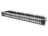 Patch Panel 48 porturi Keystone 19" RACK, negru