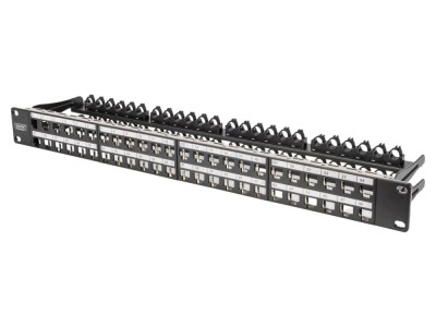 Patch Panel 48 porturi Keystone 19&amp;quot; RACK, negru foto