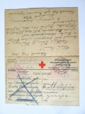 Rara! Carte postala Crucea Rosie cu raspuns pentru prizonierii de razboi WWI cenzurata 1918,expediata din lagarul de la Petrovsk