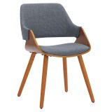 Cumpara ieftin Fotoliu Allegra material textil gri - picioare de culoarea nuc