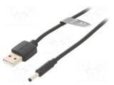 Cablu USB A 1,5m cu mufe DC 3,5/1,35 negru - VENTION