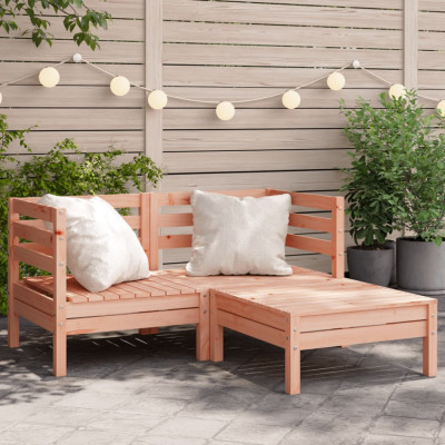 vidaXL Canapea de grădină cu 2 locuri/taburet, lemn masiv douglas foto