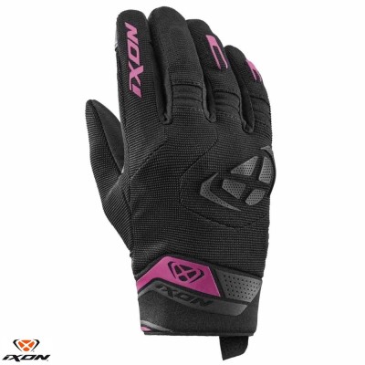 Manusi femei pentru scuter - motocicleta Roadster vara textil/piele Ixon model MIG 2 LS culoare: negru/fuchsia (roz) &amp;ndash; degete tactile XS (6/7) foto
