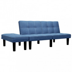 Canapea cu 2 locuri, albastru, material textil GartenMobel Dekor foto