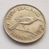 91. Moneda Noua Zeelanda 6 pence 1964, Australia si Oceania