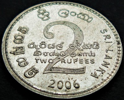 Moneda exotica 2 RUPII / RUPEES - SRI LANKA, anul 2006 * cod 764 A foto