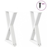 vidaXL Picioare masă de sufragerie, 2 buc., alb, 50x(72-73,3) cm, oțel 4012717