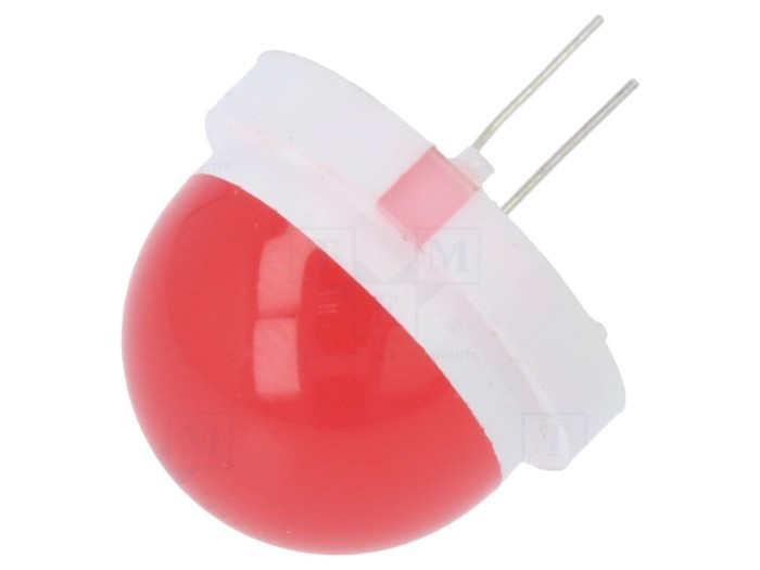 LED roșu 20mm, 120&deg;, THT