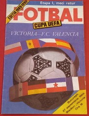 Program meci fotbal VICTORIA BUCURESTI - FC VALENCIA (Cupa UEFA 27.09.1989)