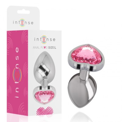 INTENSE - ALUMINUM METAL ANAL PLUG PINK HEART SIZE L foto