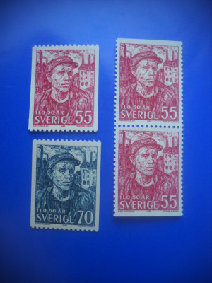 HOPCT TIMBRE SUEDIA MNH 1182 ORGANIZATIA MUNCII -VARIANTE-4 VAL 1969-NESTAMPILAT foto