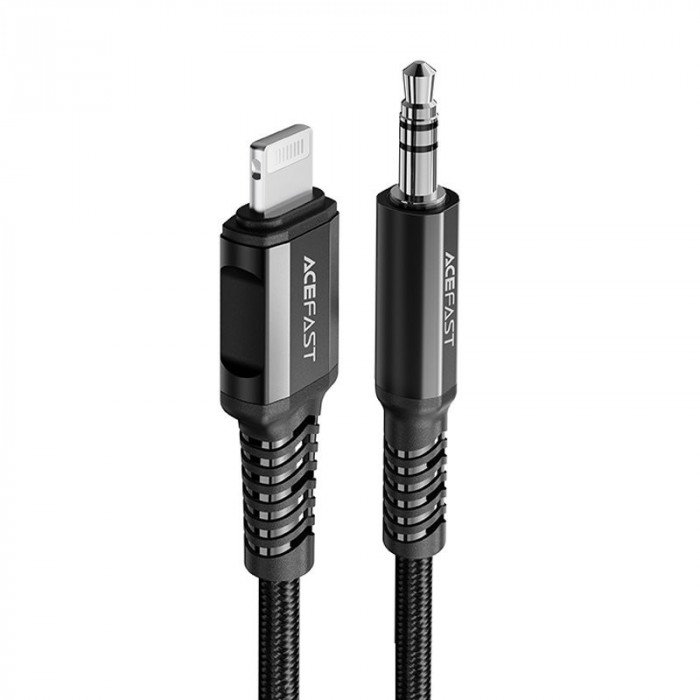 Cablu Audio Acefast MFI Lightning - Mini Mufă De 3,5 Mm (mascul) 1,2 M, AUX Negru (C1-06 Negru) C1-06-L-3,5MM BLACK