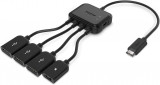 Adaptor Mro USB HUB cu alimentare, TUSITA 3 porturi de &icirc;ncărcare OTG Adaptor cab, Oem