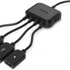 Adaptor Mro USB HUB cu alimentare, TUSITA 3 porturi de încărcare OTG Adaptor cab