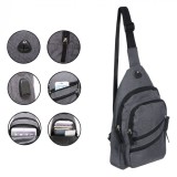 Rucsac Bărbați, Model USB, Culoare Gri, Dimensiuni 18x8x32 cm, Oem