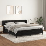 Cumpara ieftin Gossi pat box spring cu saltea, negru, 180x200 cm, catifea