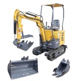 Mini excavator 1T THOR cu semicabina, motor diesel 9.5 CP si 3 cupe incluse