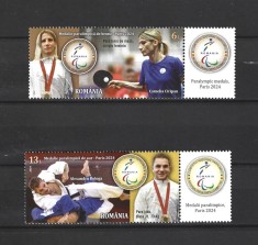 ROMANIA 2024 - MEDALII PARALIMPICE PARIS 2024, VINIETA DIN COALA, MNH - LP 2486 foto