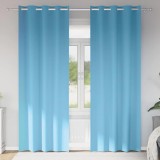 Perdele 2 pcs Albastru deschis 260 x 140 cm Poliester