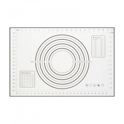 Blat din silicon, cu diagrama pentru intinderea aluaturi, 60 x 40 cm foto