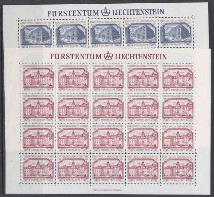 Liechtenstein 1978 20 x Europa CEPT in fold sheetlet Mi.692-693 MNH CA.017