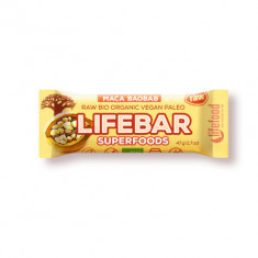 Lifebar plus baton cu fructe maca si baobab raw eco 47g foto