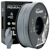 Filament ABS+ Silver Smart Print 1.75mm, Bobina 1kg, Toleranta 0.03mm, Compatibil Imprimante 3D