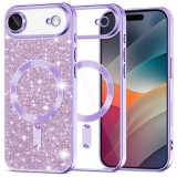 Husa premium iPhone 17 Air Asteroid GSM Luxury Glitter MagSafe, mov deschis
