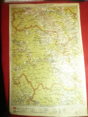 Harta Zonei Piatra Neamt- Falticeni -litografie 1928 dim.= 32x50cm pr Moldoveanu foto