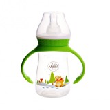 Biberon cu tetina si manere Ursul pacalit de vulpe pentru +3 luni Baby, 125ml, Minut