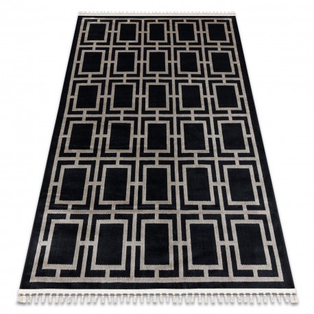 Covor AMOUR 53078B negru - Geometric, linii modern, elegant, 118x180 cm