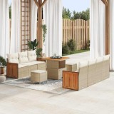 VidaXL Set de canapele pentru grădină 10 pcs Bej, crem 80 x 80 x 71 cm