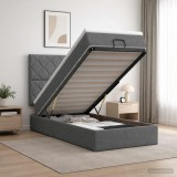 Cumpara ieftin Pat Ottoman cu Saltea si LED Gri inchis 80 x 200 cm Tesatura