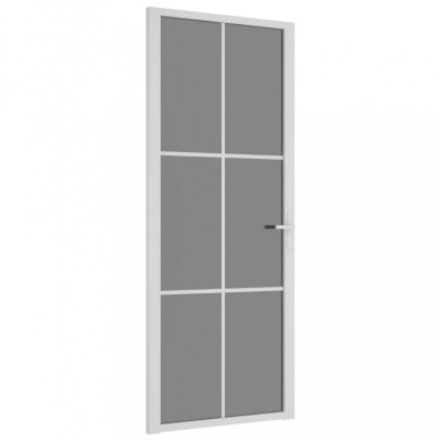 Ușă de interior, 83x201,5 cm, alb, sticlă ESG și aluminiu foto