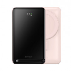 Baseus Magnetic Wireless Fast Charger Power Bank 10000mAh 20W Pink (Baseus Xiaobai Series cu cablu de încărcare de tip C)