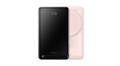 Baseus Magnetic Wireless Fast Charger Power Bank 10000mAh 20W Pink (Baseus Xiaobai Series cu cablu de &amp;icirc;ncărcare de tip C) foto