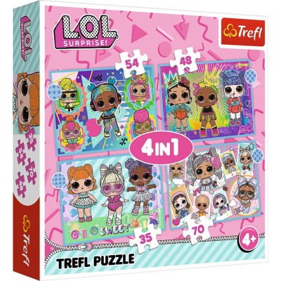 Puzzle trefl lol 4in1 cunoaste papusile foto