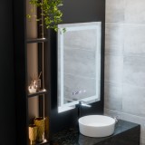 Oglinda LED dreptunghiulara 75x90 cm Verite MotionGlow, dezaburire, ceas