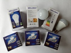 Pachet 5 becuri cu led, radiator aluminiu, 35000 ore, 100-240V, 7W, 500lm, lumina alba, ultrafiabile
