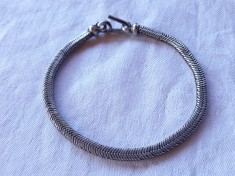 argint BRATARA MASIVA etnica TRIBALA model SARPE vintage SUPERBA patina MINUNATA