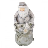 Cumpara ieftin Figurina Mos Craciun din polirasina argintiu 10 cm x 7 cm x 13 h