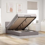 vidaXL Pat otoman cu saltea și LED-uri Taupe 140x190 cm țesătură 3312309