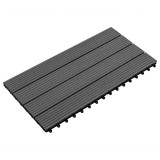 vidaXL Placă de decking 6 pcs Negru 60 x 30 cm Lemn compozit 42046688