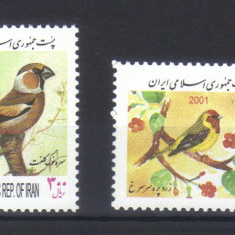 IRAN 2001, Fauna, Pasari, serie neuzată, MNH