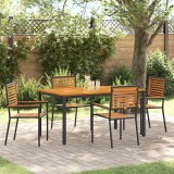 VidaXL Set de masă pentru grădină 5 pcs Negru 150 x 90 x 75 cm
