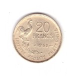 Moneda Franta 20 franci/francs 1953 Paris, stare buna, curata