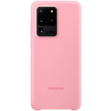 Husa de protectie Samsung pentru Galaxy S20 Ultra, Silicone Cover, Roz