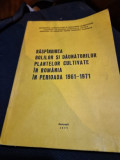 Raspandirea bolilor si daunatorilor plantelor cultivate in Romania in perioada 1961-1971